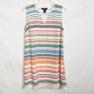 Chelsea & Theodore Womens Dress 6 Cotton Boho Hippie Festival Western Fringe